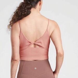 Athleta Powervita Ribbed Twist-Back Cropped Tank • XXS • Athleisure / Clean Girl